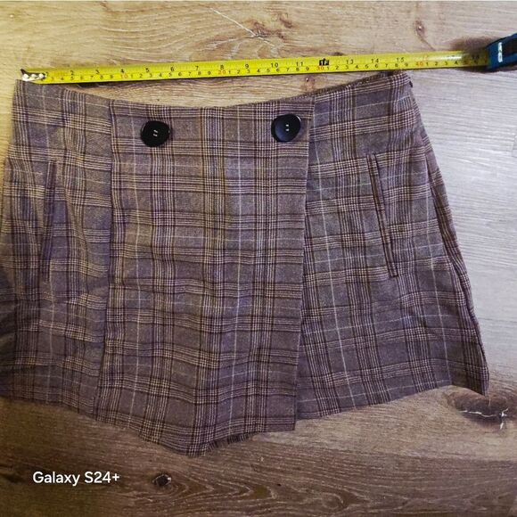 Altar'd State Brown Skort with Plaid Pattern - Picture 3 of 7